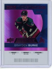 2021-22 UD Credentials - 2020-21 Debut Ticket Access Brayden Burke Pink /49 RC