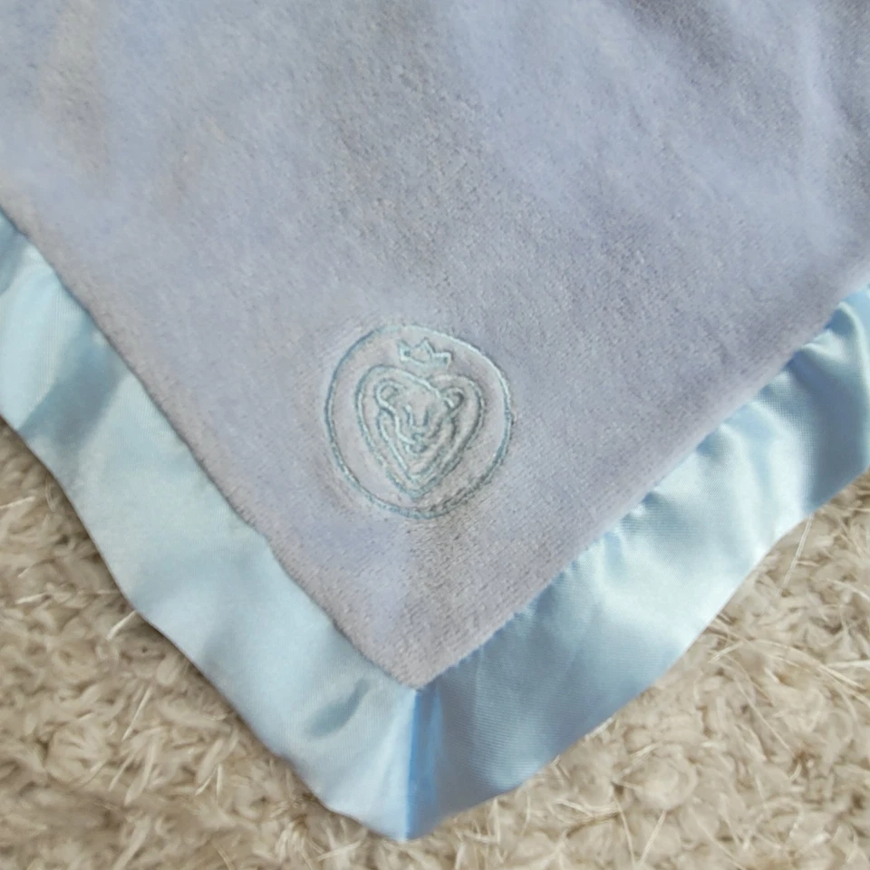Manta de seguridad Prince Lionheart bebé azul satinado y terciopelo Lovey dormir 11"x11" Foto 2 de 4