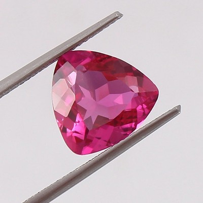 AAA Natural Flawless Ceylon Pink Sapphire Loose Trillion Cut Gemstone 25.90 Ct