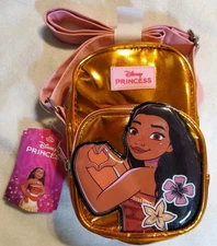 Bioworld Disney Princess Moana Orange Multi-color Crossbody Cell phone bag purse