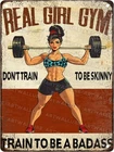 Vintage Gym Metal Tin Sign Funny Weightlifting Workout Decor 12x16inch