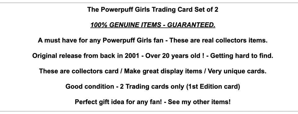 Powerpuff Girls 2001 Cards Vintage Toy Cartoon Network Rare Merchandise Merch - Image 2 of 4
