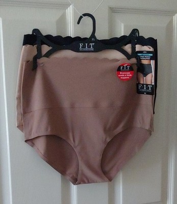 F.I.T. Figure Improving Tech XL Scalloped High Waist Briefs  3 Pk