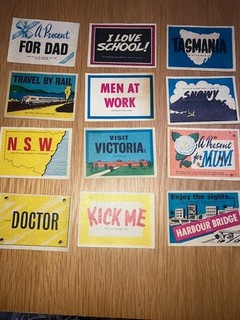 Scanlens Stickers total 12 stickers unused 1960s Approx 80mmx60mm