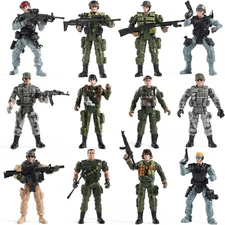 US Army Men and SWAT Team Toy Soldiers Action Figures with Military Weapons... 