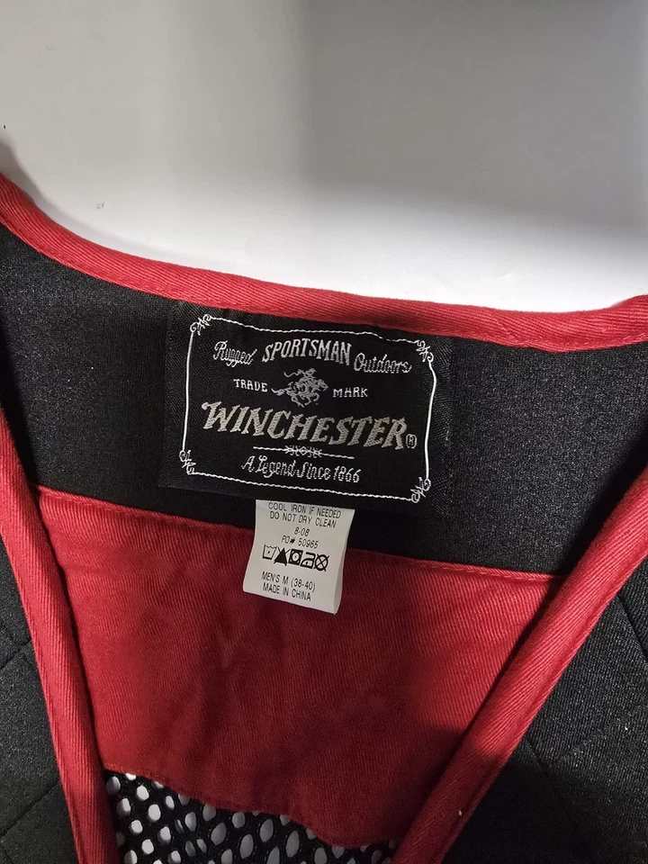 WINCHESTER Vest Mens M Trap Skeet Shooting Hunting Mesh Red And Black - Image 3 of 4