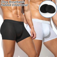Men's Padded Underwear Butt Lifter Boxer Briefs Shorts Hip Booty Shapewear Pants