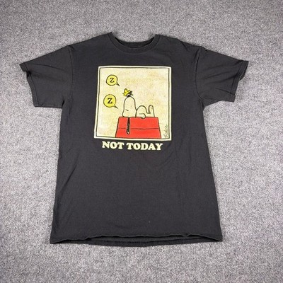 Peanuts Snoopy Not Today Shirt Boys Black Good Graphic Medium