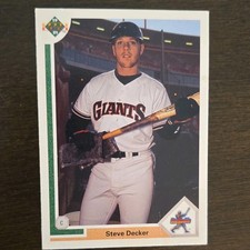 Upper Deck 1991 Steve Decker #25 Star Rookie San Francisco Giants MLB Card. rookie card picture