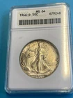1946-D Walking Liberty Half Dollar 50C ANACS  MS64 Old Holder
