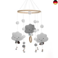 Baby Mobile Mit FilzbäLlen, 3D Wolken Bettglocke FüR Babybett - HäNgende Spiel D