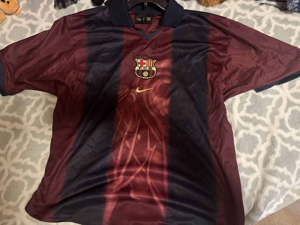 CJ x Nike x FC Barcelona 2000/01 Retro Home Skeleton Jersey Size M