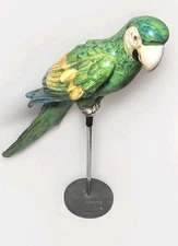 Wonderful Big Vtg Mid-Century 23" Italian Parrot Figurine Majolica Bird & Stand 