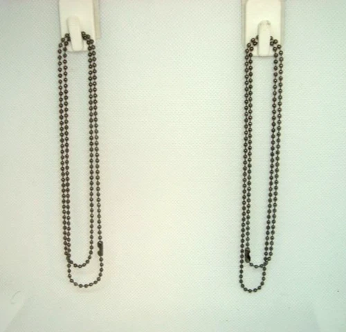 #2 Dos GUNMETAL (Gris) Cuentas Bola Cadena Joyería Collar Cierre Cadena 24" pulgadas (L) Foto 2 de 4