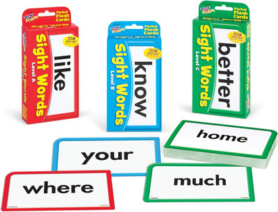 Sight Words Bundle - Pocket Flash Cards Set - for Home, Travel, Classroom