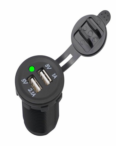 caricabatterie 12V/24 presa accendisigari doppia porta USB auto furgone moto BIA - Foto 18 di 27