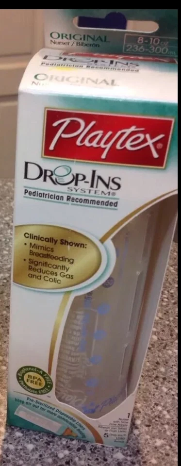 L👀K PLAYTEX 8 OZ ORIGINAL DROP-INS NURSER PEZÓN DE LÁTEX LENTO ENVÍO GRATUITO DE COLECCIÓN 🍼 Foto 4 de 4