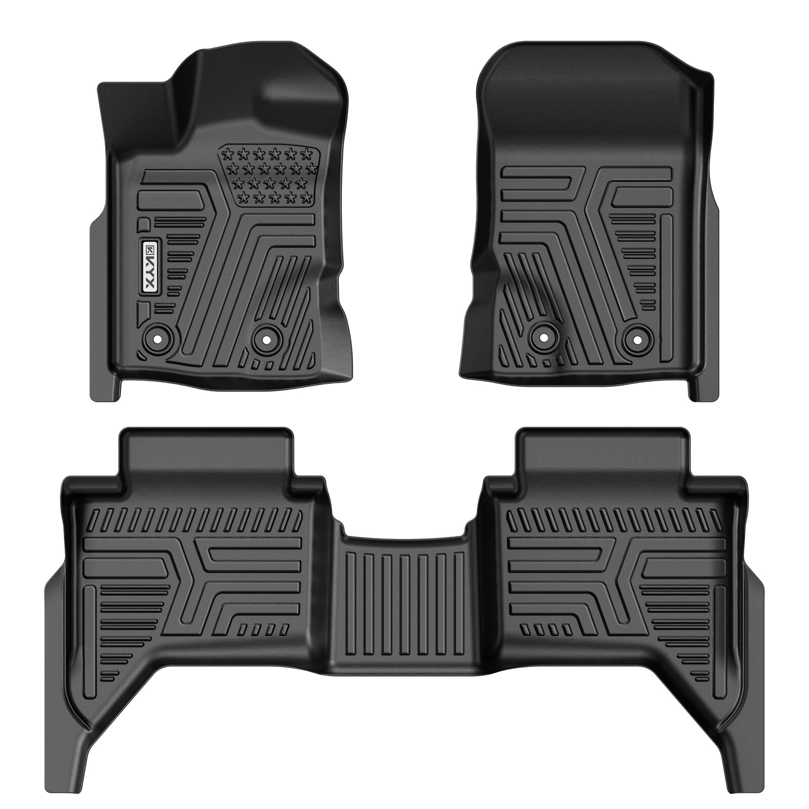 US 1set TPE Floor Mats Liners for Ford Ranger SuperCrew cab 2019 - 2023