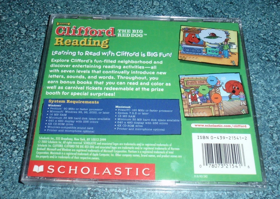 Video Game PC Clifford Learn To Read Game Ages 4-6 Scholastic NEW SEALED GIFT! - Image 2 of 4