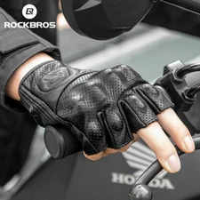 ROCKBROS Motorcycle Gloves Cycling Half-finger Gloves PU leather 3D Palm Gloves