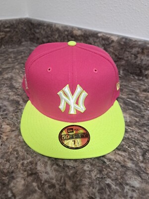 New Era Pink New York Yankees 2009 MLB World Series 59FIFTY Hat Size 1/2 