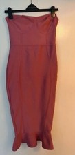 Rose Pink Bandeau Fishtail Occasion Dress
