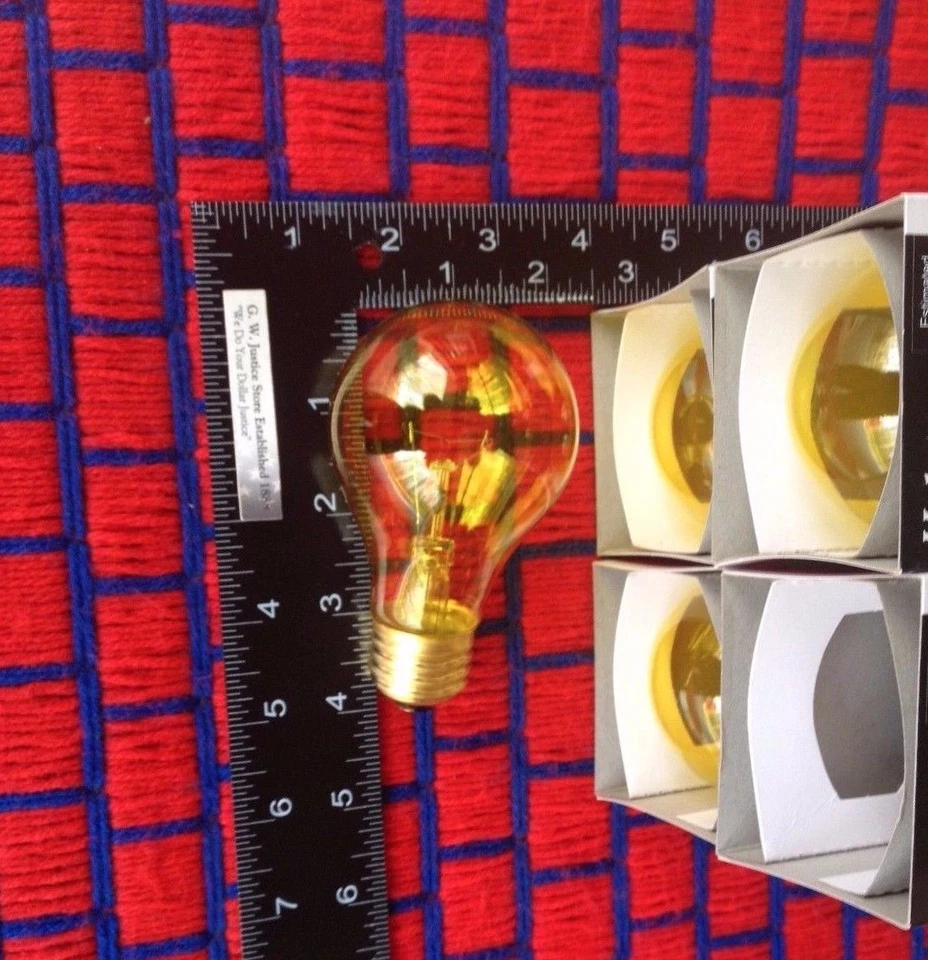 4 of NEW yellow A19 sign 25w OUTDOOR 25 WATT 130V transparent PARTY LIGHT BULB  - Image 3 of 3