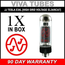 Brand New Ip Tested JJ Tesla E34L [Special High Grid Volt EL34 6CA7] Vacuum Tube