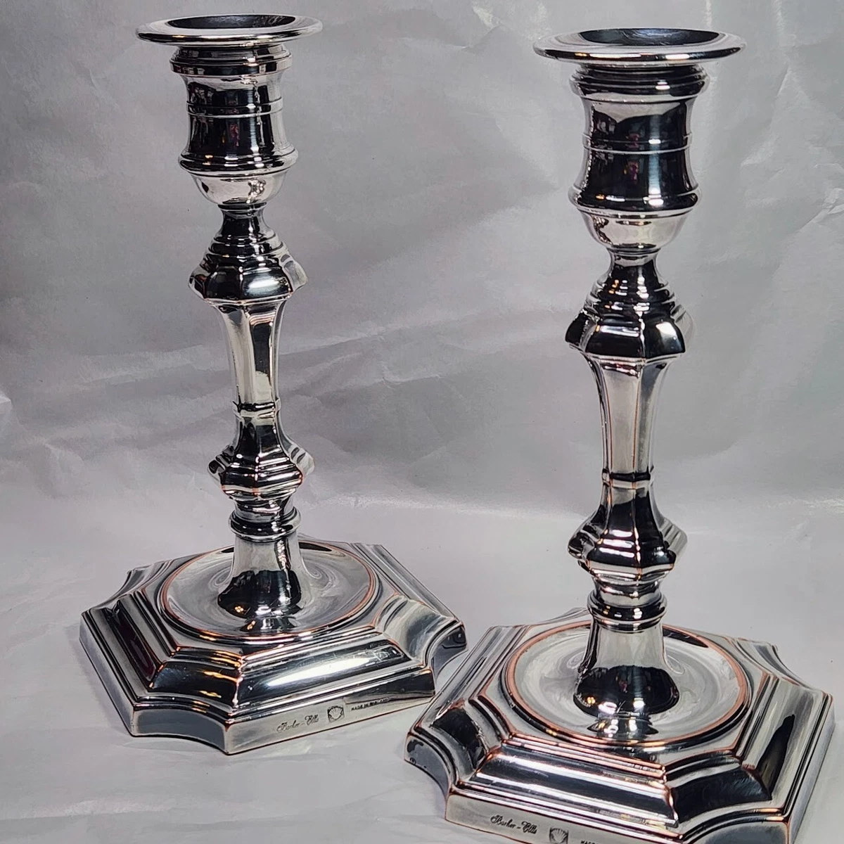 Barker Ellis Antique US Silver-Plated Candlesticks & Candelabras