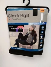 Womens Climate Right CuddlDuds Leggings Thermal Guard Size Medium Black