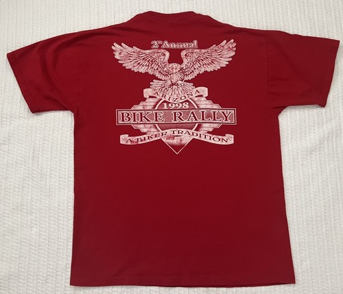 Camiseta de colección 1998 Arizona Bike Rally L 21” X 27” Bison Wolf Eagle - Imagen 3 de 8