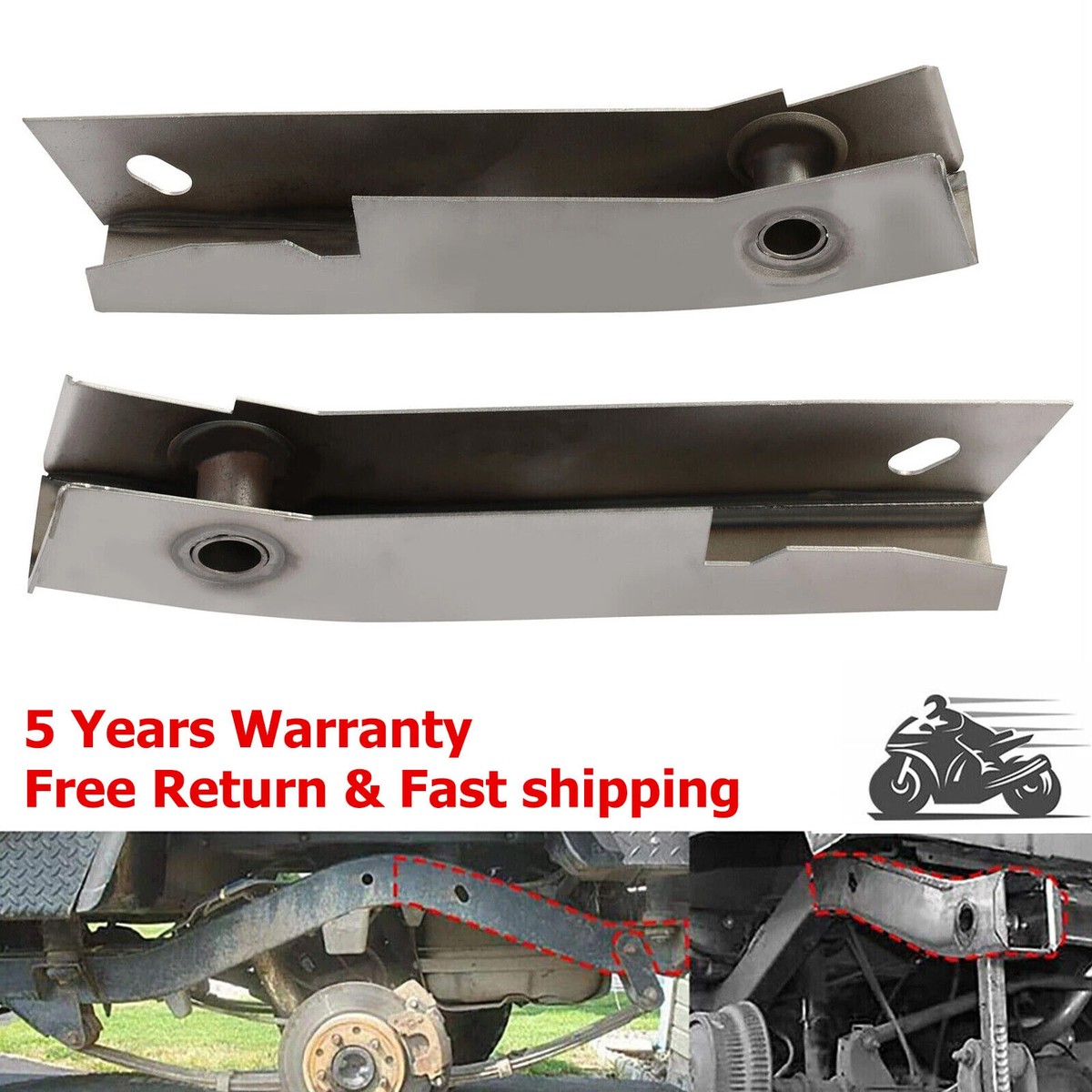 2Pcs Rear Shackle Mount Frame Rust Repair Kit for Jeep Wrangler YJ