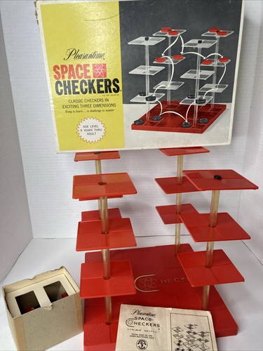 Vtg Pleasantime Games Boardgame Space Checkers Box Fair/VG SciFi Star Trek Cmple - Picture 18 of 19