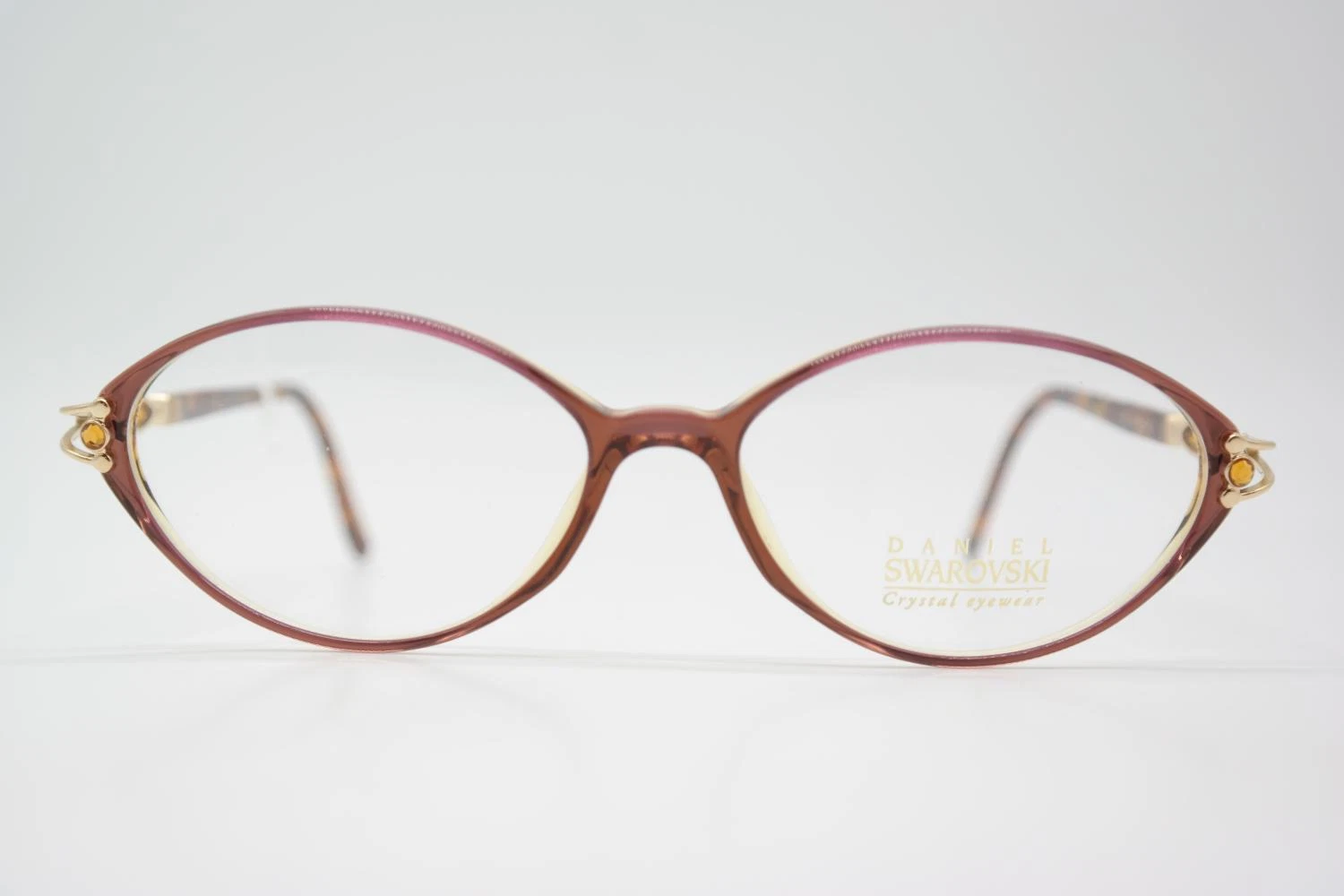 Daniel Swarovski S042 /20 Violet G Brown Oval Glasses Frame New