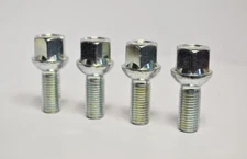 M12 x 1.5, 17mm Hex, 26mm thread, radius seat alloy wheel bolts. Set of 4