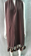 sciarpa lana stola con pelliccia di visone