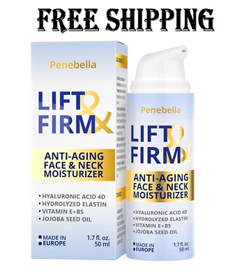 Face & Neck Firming and Tightening - Hyaluronic Acid 4D, Vitamin E + B5, Elastin