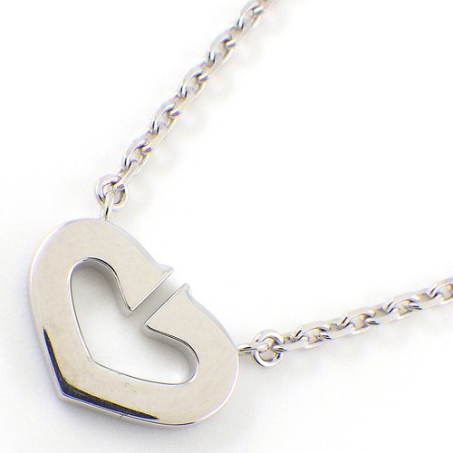 Cartier Necklace C Heart Pave Diamond 750(18K) White Gold - Picture 2 of 8