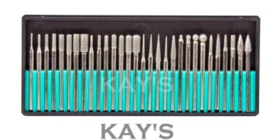 30-teiliges DIAMANT GRAT ROTATIONSWERKZEUG BIT-SET DREMEL GRAVUR METALL GLAS HOLZ STEIN