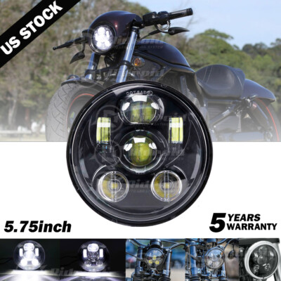 1X5.75'' 5 3/4 Motorcycle LED Headlight Projector For Dyna Sportster XL1200 XL883