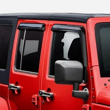 4pcs Window Vent Visor Sun Rain Guards Deflector Fit for 2007-2017 Jeep Wrangler