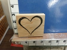 stampin up 2001 heart sketched etched frame background love rubber stamp 29q