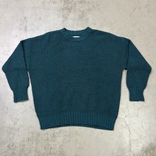American Eagle Green Knit Sweater Chunky Crewneck Oversized Soft Size Medium