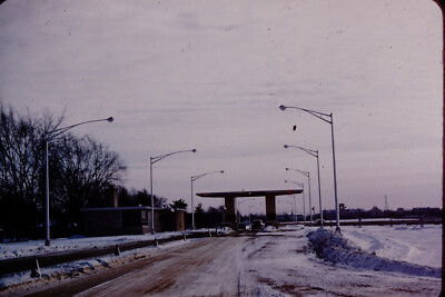 1950s Toll Booth ? Red Border Kodachrome Slide AL-E