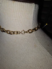 Vintage Seahorse  Starfish Pendant choker Necklace Enameled One Side 15.5"