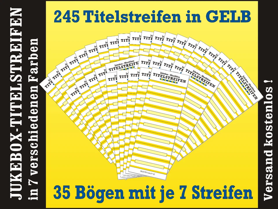 (A10-) ⭐ 252 Jukebox-Titelstreifen FARBMIX ⭐ f. WURLITZER, SEEBURG, ROCK-OLA ... - Bild 3 von 4