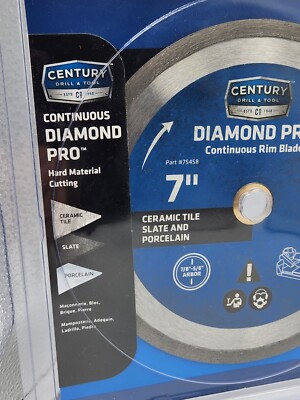 Century Continuous Diamond Pro Hard Material 7'' Blade, Tile, Slate, Porcelain