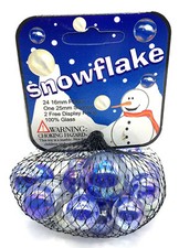 Net Bag 25 Cat's Eye Snowflake Glass Mega Marble Players  Shooter 2003 Cats Eye