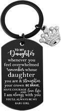 Daughter Gifts from Mom Dad to My Badass Daughter Keychain Valentines Day Gifts