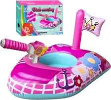 Pink Princess Inflatable Pool Float for Girls Ages 3–8 – Summer Water Fun Toys